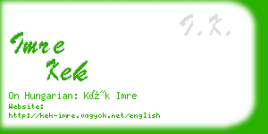 imre kek business card